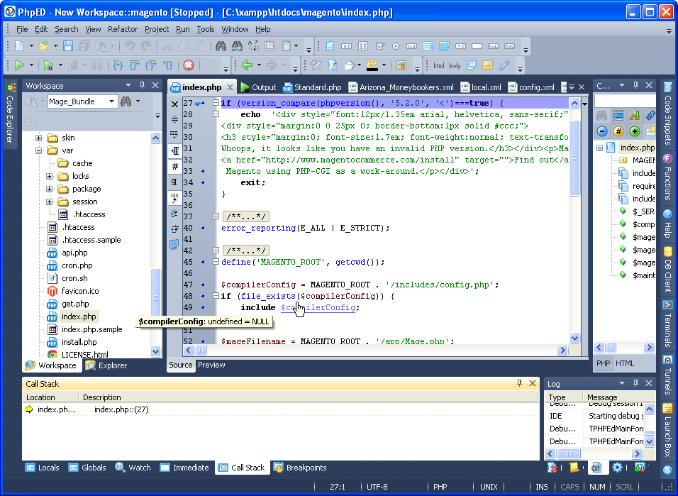 Debugging Magento with PHP IDE.